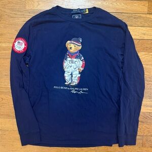 2022 Polo Ralph Lauren USA Winter Olympic Team Polo Bear Long-sleeve Tee